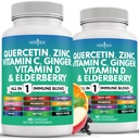 Quercetin Zinc Vitamin C Vitamin D Bromelain Elderberry - Nettle Supplement with Artemisinin, Sea Moss, Echinacea - 120 Count