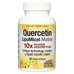 Natural Factors Quercetin LipoMicel Matrix - Supports Immune Health & Capillary Health - Antioxidant Support Supplement with Highly Absorbable Quercetin - 30 Softgels (30 Servings)