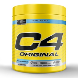 C4 Original Pre Workout – Pre-Workout for Endurance, Focus & Performance with 200mg Caffeine, Beta-Alanine, Creatine Nitrate, L-Arginine & PeptiPump – Sugar Free, 25 Servings, ICY Blue Razz