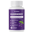 Elvera Elderberry Gut Support Complex - Organic Black Elderberry Soft Capsules, with Zinc & Vitamin C – Immune Support, Digestive Balance, Natural Energy, Daily Immune & Digestive Wellness 60 Capsules