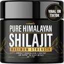 Shilajit Pure Himalayan Organic Resin - Natural Authentic Lab Tested Formula for Men, Women - No Heavy Metals - 600mg Max Strength with 85+ Trace Minerals Golden Grade Shilajit Supplément (1 Pack)