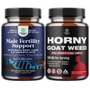 Bundle of Fertility Supplement - Semen Volume Booster with CoQ10 Maca Root Methyl Folate & D-Aspartic Acid & Horny Goat Weed with Tongkat Ali, Saw Palmetto & Panax Ginseng Extract for Stamina & Energy
