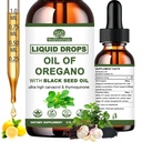 Oil of Oregano with Black Seed Oil, 7-in-1 Organic Oregano Oil Drops W/Garlic Elderberry Olive Leaf, Carvacrol & Thymol*丨Natural Herbal Supplements for Seasoning Immune, Antioxidant Support丨Vegan