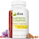 Jiva Saffron Supplements - Pure Saffron Extract Capsules 88.5 mg with Turmeric & Black Pepper Supplement - Support Normal Eye Health, Mental Clarity, Mood Balance for Women & Men - 90 Count