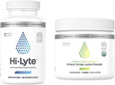 Capsules de remplacement d'électrolyte Hi-Lyte pour la réhydratation rapide de 100 capsules en poudre de jus de blé biologique avec Kamut. 75 portions