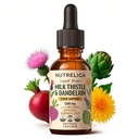 Milk Thistle & Dandelion Liver Support with Beet Root, Artichoke & Burdock – 1200mg Herbal Detox Formula, No Sugar, Alcohol-Free, Vegan, Non-GMO
