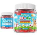Kids Vitamin D3 K2 Gummies 2 Pack + Potassium Citrate Gummies 2 Pack