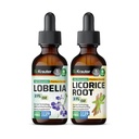 BIO KRAUTER Lobelia Tincture 2 Fl. Oz. & Licorice Root Tincture 2 Fl. Oz.