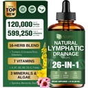Migcopat 26-in-1 gouttes liposomiques de drainage lymphatique, Echinacea, Turmeric, Elderberry, Dandelion, Vitamines et Mullein gouttes pour les poumons, Lymphatique, Immune Support, Liver Cleanse Detox & Repair, 2 fl oz