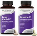 LifeSeasons Breathe-X avec Lung Capaci-T - Assistance Allergique et respiratoire - Sinus à action rapide - Augmente la capacité d'oxygène et réduit le mucus - 180 capsules