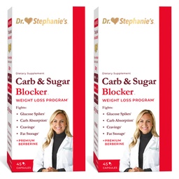 Dr Stephanie repas carbure et sucre bloqueur - réduire les glucides et sucres digérés, sans stimulant (2 paquets)