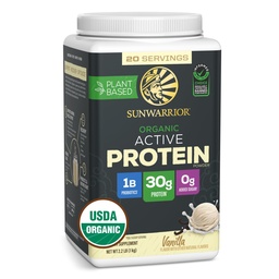 Sunwarrior poudre de protéines organiques à base de plantes de végétalien poudre de protéines organiques avec BCAA Amino Acides Plus récupération Minéraux et botaniques de soja non-OGM lait et sans gluten (Vanilla, 20 portions)