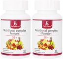 Multivitamine quotidienne pour les femmes - Multiminérale complet avec vitamine A, C, D, E et B-Complex, Zinc et plus pour l'immunité des femmes, les cheveux, la peau et les ongles, Digestion + Végétarien - 2 bouteilles