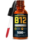 Vitamin B12 Sublingual Liquid Drops 5000 mcg – Vegan Methyl B-12 Supplement for Energy & Focus – B 12 Vitamin for Women & Men – Fast Absorption Methylcobalamin – 60 Servings – 2 fl oz