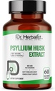 Dr. HERBALIST Psyllium Husk Extract 1000mg par portion (Plantago Ovata Fiber Supplement)– 60 gélules – Absorption rapide, doux sur l'estomac, supporte la digestion et la fibre quotidienne.