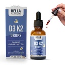 Bella Toutes les gouttes de vitamine naturelle D3 K2 Oméga biologique 3 MCT Huile - Soirée