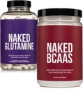 NAKED non aromatisé BCAAs 100 Sevings + pur L-Glutamine 240 Capsules Bundle: Non-OGM, Sans gluten, Récupération musculaire, Rien d'artificiel