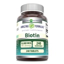 Amazing Formulas Biotin (Vitamin B7) Supplement | 10000 Mcg | 240 Tablets | Non-GMO | Gluten-Free | Made in USA