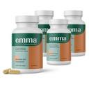 Emma Gut Health - 4 Pack - Gas and Bloating Relief, Constipation, Réparez le Gut - Gut Cleanse & Restore Digestion - Régler le mouvement Bowel. Probiotiques et substitut laxatif, 240 capsules