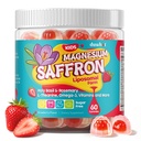 duwhot Saffron for Kids Gummies Sugar Free, Saffron Magnesium Supplement w/Holy Basil, Rosemary, Omega-3 & Vitamins for Happy Kids, Brain, Energy & Vision Support, Vegan, Organic, 60 Chewables