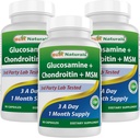 Meilleurs suppléments naturels, glucosamine Chondroïtine MSM, 2600 mg par portion, 90 capsules (90 Nombre (paquet de 3))