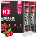 Comprimés d'hydrogène avec Magnésium - 12 PPM Comprimés d'hydrogène moléculaire pour l'eau potable, riche en antioxydants, soutient la santé cellulaire, l'antivieillissement et la fonction cognitive (60 comtes, framboise)