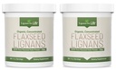 Lignans pour la vie - Poudre naturelle de lin en vrac - Acides gras Omega 3 et 6 remplis d'antioxydants à fibre haute - Soutien coeur et cheveux sains, système immunitaire sain - 60 portions 80mg par onglet, 2 pack