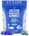 SteelFit Creapure Creatine Monohydrate Gommies pour les hommes et les femmes, Blue Raspberry - Gym Workout Suppléments nutritionnels pour le gain musculaire, la santé cérébrale et le renforcement de la force Supplément alimentaire, 120 Gommies