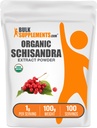 BulkSupplements.com Poudre d'extrait de Schisandra biologique - supplément de Schisandra, de Schisandra Berries, supplément à base de plantes - sans gluten - 1g par portion, 100g (3.5 oz) (paquet de 1)