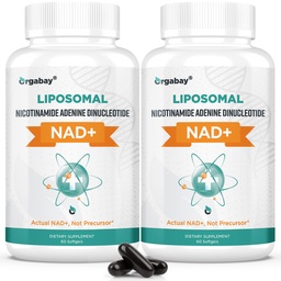 Orgabay NAD liposomique + Supplément 500 mg, Absorption élevée, Boost NAD+ avec TMG 250 mg, Réel NAD Plus plus plus efficace que le riboside de Nicotinamide, Soutien énergie cellulaire, Vieillissement en santé