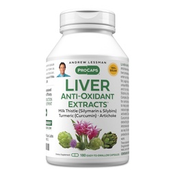 ANDREW LESSMAN Liver Anti-Oxidant Extracts 180 Capsules - Supports The Hard-Working Tissues of The Liver, Promotes Optimum Liver Health and Function. Milk Thistle, Turmeric and Artichoke Extracts