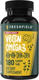 Vegan Omega 3 DHA: Huile d'algues, la plus examinée, Carrageenan libre, durable, testé, Pas de métaux lourds, Huile de poisson Alt, Omega basé sur la plante. Soutient le coeur, le cerveau, la santé articulaire