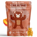 Gommies monohydratées de créatine pour les hommes et les femmes $ 5000mg de Gommies de créatine par portion $ Sucre, sans gluten et halal $ Pack de 90 pour pré-entraînement et récupération musculaire $ Peach Flavor