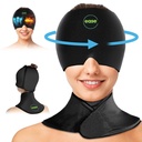 Ensemble d'enroulements de calotte et de calotte de glace de migraine - Bouchon de soulagement des maux de tête apaisants et bandoulière - Produits de compression à chaud et à froid pour la tête et le col - Stress, Hangover & Puffy Eyes