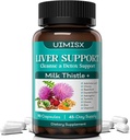 Supplément de chardon de lait - Détox du foie Formule de nettoyage du foie avec le chardon de lait, racine de dandelion, artichaut, curcuma, Astragalus pour la santé du foie, 90 capsules