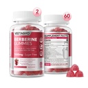 Supplément berbère 1500mg,Berbère sans sucre avec Gummées Ceylan Cinnamon,Chromium,Curcuma, Fenugreek pour le métabolisme naturellement équilibré, HCl berbère extraite de baies indiennes, 120 Cts