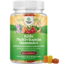 Natures Craft Plant Based Kids Multivitamin Gummies - Multivitamin for Kids Immunity Support Gummies with Vitamins A C D3 E B and Zinc Gelatin and Gluten Free Non-GMO Vitamins Gummy Formula 180ct