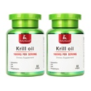 JulyDeer 2 Bouteilles Huile de krill antarctique 1000 mg avec Omega-3s EPA, DHA, Astaxanthin et Phospholipides 60 Softgels Supplément Non Après-goût de poisson pour l'articulation, le coeur, le cerveau et l'immunité - 120 Softgels