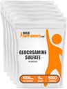 BulkSupplements.com Poudre de sulfate de glucosamine - Supplément de glucosamine, Supplément de soutien conjoint - Sans gluten, 1 g par portion, 1 kg (paquet de 5) (11 lb)