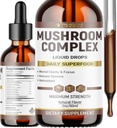 Complexe de Champignons Liquides à base de plantes Drops liquides à base de plantes Supplément de Champignons Lion, Reishi, Shiitake, Chaga, Cordyceps, Coriolus Versicolor
