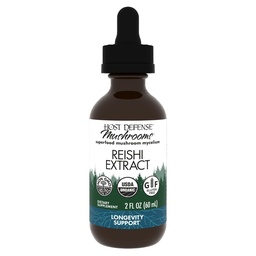 Host Defense Reishi Extract - Supplément Heart & Immune Health Support - Supplément Champignon pour soutenir l'énergie et la vitalité - Supplément Reishi pour aider le bien-être général - 2 fl oz (60 portions)*