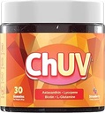 30 Gummies - Supplément naturel d'astaxanthine pour le tannage - Comprend le lycopène, la biotine et la L-glutamine - Non-OGM et sans gluten