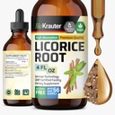 BIO KRAUTER Teinture de racine de réglisse - Extrait de racine de réglisse pour le soutien digestif - Sans alcool et sans sucre - gouttes de végétalien 4 Fl.Oz.