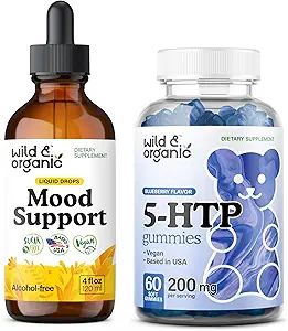 Wild & Organic Mood Support Teinture 4 fl oz & 5-HTP Gummies