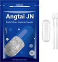 Capsules vides Taille 1 - Effacer Capsules végétariennes remplissables(100 Nombre) Taille 1 Capsules de pullulan vides avec deux cuillères micro lab,- Capsules de légumes Capsules vides pour bricolage Vos propres suppléments