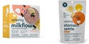 UpSpring Stomach Settle Drops, Miel Flavour, 28 Ct+Milkflow Supplément de boisson d'allaitement Mélanger avec Moringa & Chardon béni, Pas de Fenugreek