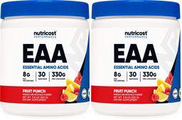 Nutricost EAA Powder 30 Servings (Fruit Punch) - Essential Amino Acids - Non-GMO, Gluten Free, Vegetarian Friendly (Pack of 2)