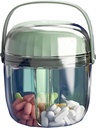 MURRI&MURRDI Pill Organizer with 4 Compartiments, Travel Pill Box Small Portable Medicine Bouteille, Anti-Mixing & Large Opening, Compact Pill Container Holder for Vitamine Fish Oil Medicis (F Green)