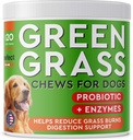 PAWFECTCHEW Aide à l'herbe de Pois de chien - Traitement à l'herbe pour l'urine de chien - Neutralisateur d'urine de chien pour les taches de brûlure d'herbe - Pois de chien soin de pelouse avec probiotiques - Fabriqué aux États-Unis - 120 Chews