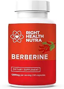 Santé Droite Nutra - Berberine 1200mg - 60 Capsules - Pure, Support Naturel pour combattre les radicaux libres, Boost Immunity & Balance Microbiome - Capsules de Berberine Vegan & Natural